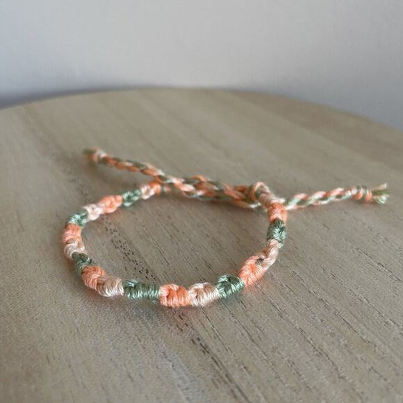 Athalia Bracelet, anklet, trendy, comfortable, tie, embroidery thread, woven, gi - Picture 1 of 1